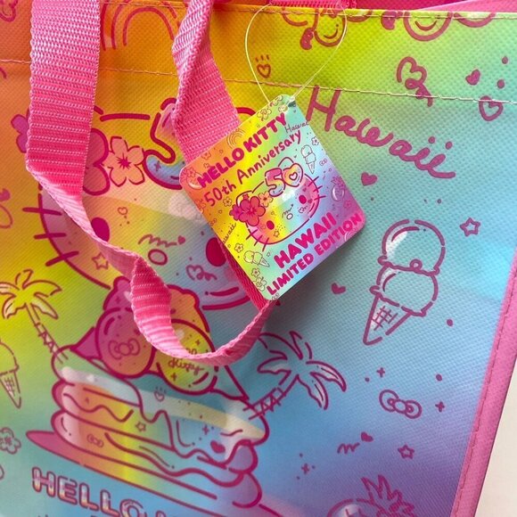 Hello Kitty 50th Anniversary Reusable Tote Bag Hawaii ABC Store Limited Edition - Picture 5 of 6